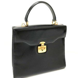 Gucci Tote Bag Hand Bag Black Leather - image 1